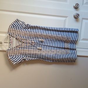 CALYPSO ST BARTH S BLUE+WHITE NAUTICAL DRESS
